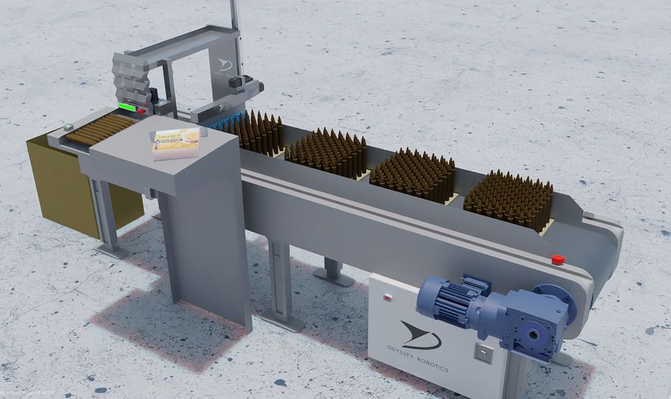 Render del concepto de extractor, contador y encajado de viales